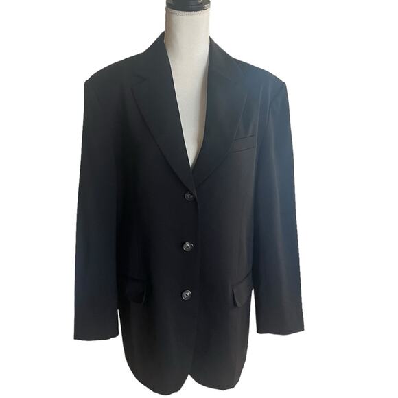 Everlane The 80's Women's black or Tan Blazer sz 10 oversized three buttons NWT - Picture 3 of 8